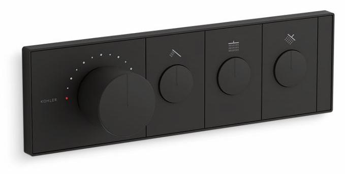Anthem Thermostatic Three-Outlet Recessed Valve Control Panel Trim