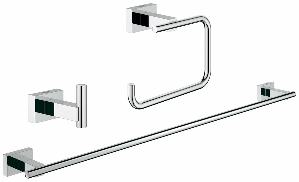 Essentials Cube Guest Bathroom 3-in-1 Accessories Set