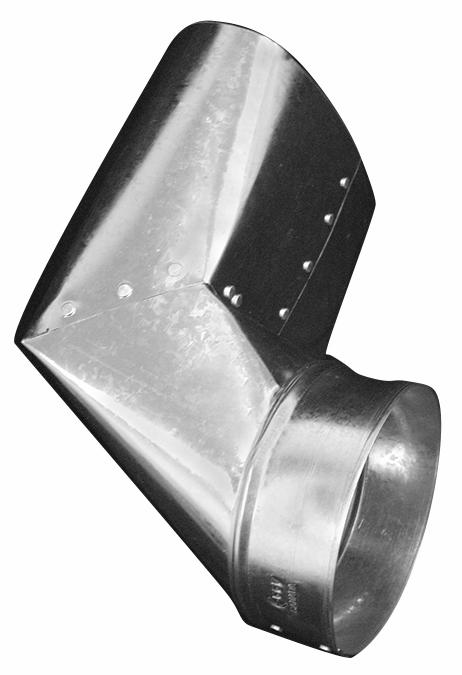 6" Round to 6" Oval (3 x 7-3/4) Right Angle Boot