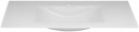 37" Tempered Glass Sinktop with Single Faucet Hole in Cream White Glass