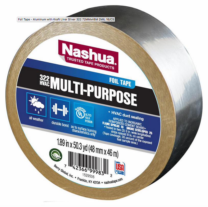 72MM FOIL TAPE NASHUA 50 YARDS #322