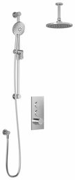 [3747875] RoundOne TB2 Thermostatic Push-Button Shower System with Vertical Ceiling Arm (Less Valve)