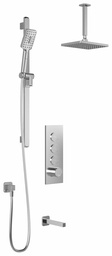 [3747887] SquareOne TB3 Thermostatic Push-Button Shower System with Vertical Ceiling Arm (Less Valve)