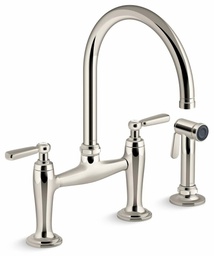 [2966025] Edalyn by Studio McGee 2-Hole Bridge Kitchen Faucet with Side Spray