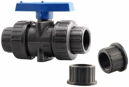 [7642245] 0924-10 - '1" FPT/Slip Union PVC Ball V PTFE Seat - Epdm O-Ring Seal'