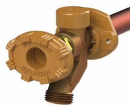 [7094092] Model 19 Wall Faucet Wirsbo Inlet 12 Inch, Black Handle