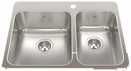 [4403140] Steel Queen 27-1/4" 1-Hole 1.5 Bowl Drop-In Kitchen Sink