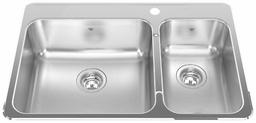 [4403100] Steel Queen 31-1/4" 1-Hole 1.5 Bowl Drop-In Kitchen Sink