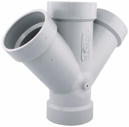 [7560595] 4"x3"x45D PVC DWV DOUBLE WYE HxHxHxH SYSTEM 15