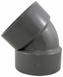 [7583204] 3"x45D PVC DWV SHORT TURN ELBOW HxH SYSTEM XFR