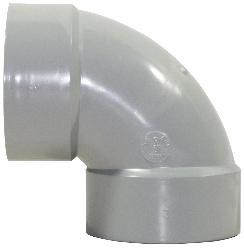 3"x90D PVC DWV ELBOW HxH SYSTEM 15