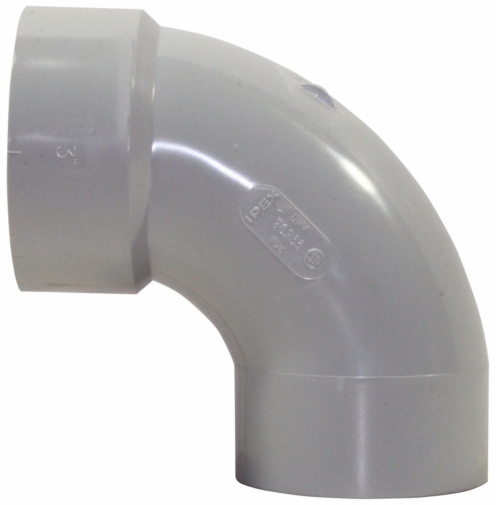 3"x90D PVC DWV ELBOW SPxH SYSTEM 15