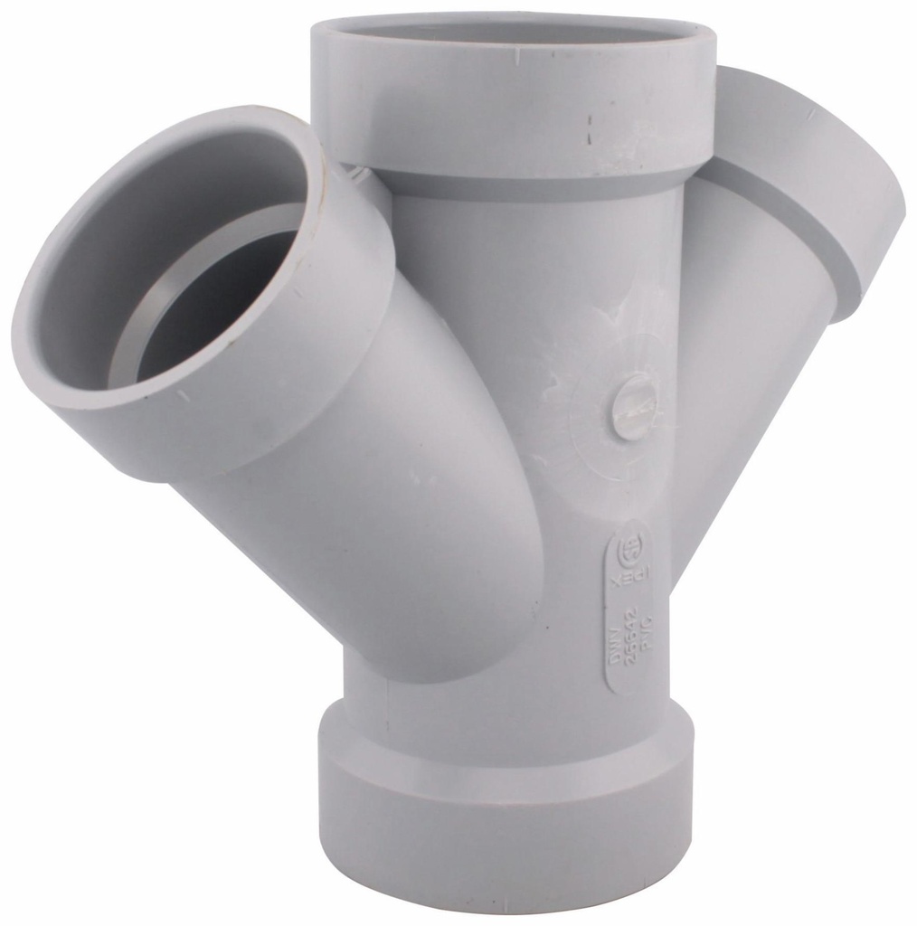 3"x1 1/2"x45D PVC DWV DOUBLE WYE HxHxHxH SYSTEM 15