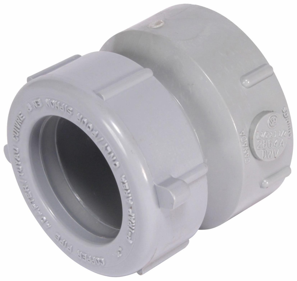 1 1/2"x1 1/4" PVC DWV COP TO DWV ADPT HxSJ SYSTEM 15