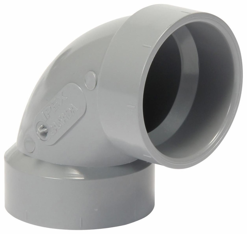 1 1/2"x90D PVC DWV ELBOW HxH SYSTEM XFR