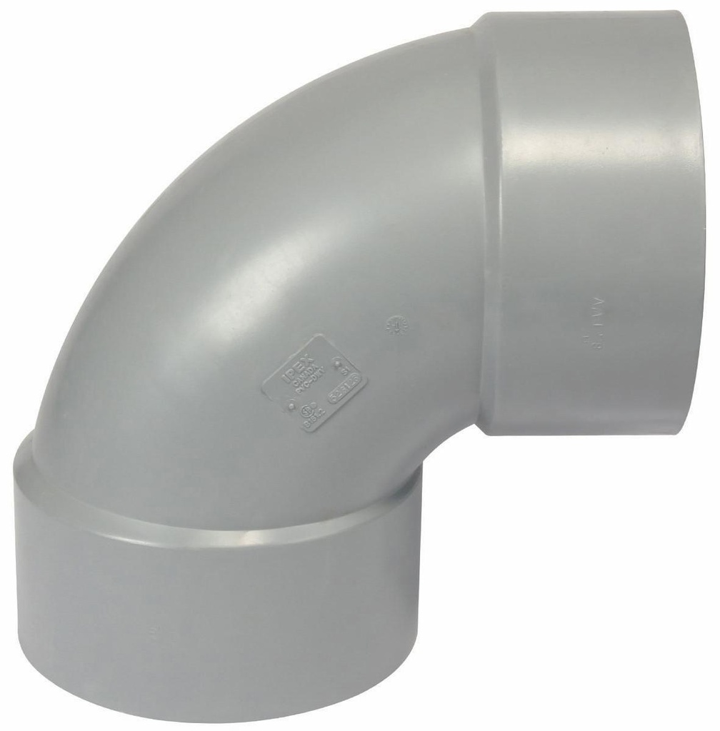 8"x90D PVC DWV ELBOW HxH SYSTEM XFR