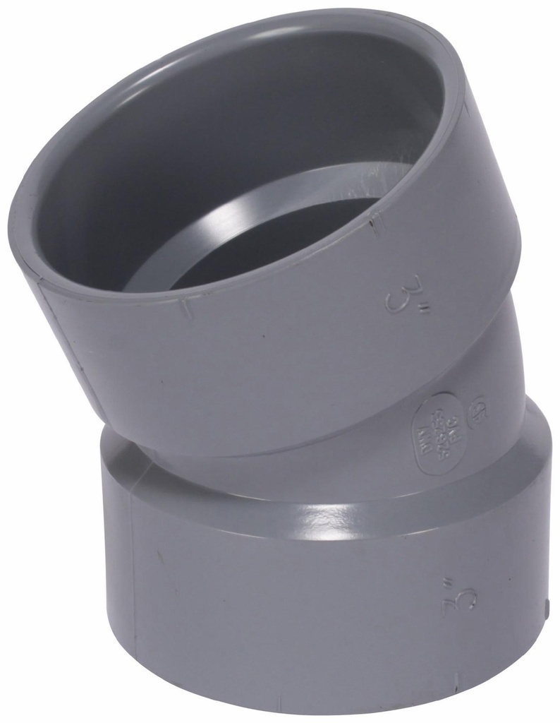 3"x22 1/2D PVC DWV ELBOW HxH SYSTEM XFR