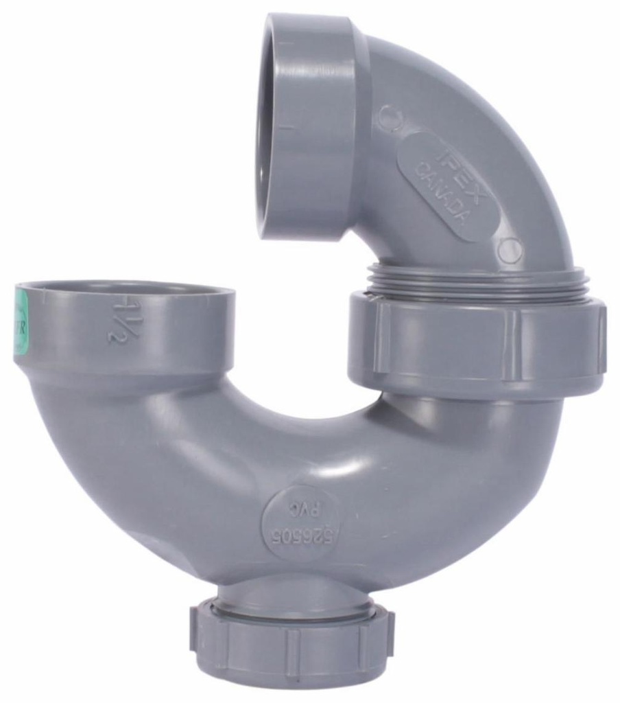 1 1/2" PVC DWV P TRAP UNION W/ C/O HxH SYSTEM XFR