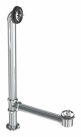 Plug & Chain Brass Offset Claw Foot Bath Waste & Overflow