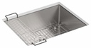Strive 24" 1 Bowl Undermount Kitchen Sink with Rack