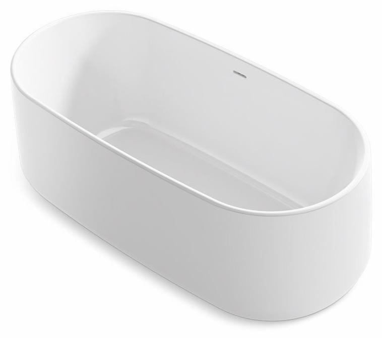 Ceric 60" x 29" Freestanding Bathtub with Center Toe-Tap Drain
