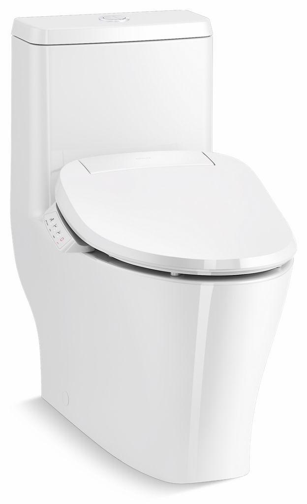 Reach Curv 1-Piece Compact Elongated Dual Flush Skirted Toilet Hidden Cord Design (Bidet Seat sold Separately)