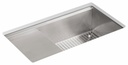Stages 33" 1 Bowl Undermount Workstation Kitchen Sink with Wet Surface Area