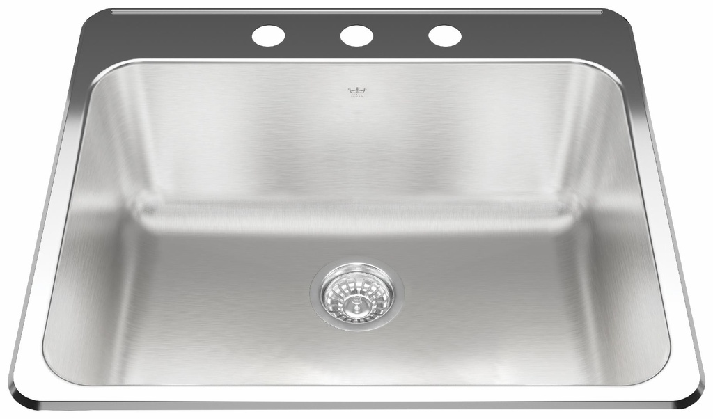 Steel Queen 25-5/8" 3-Hole 1 Bowl Drop-In Laundry Sink