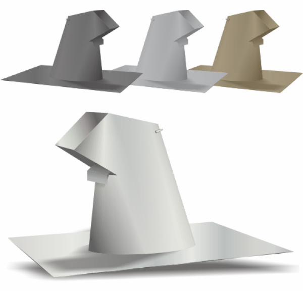 7" Goose Neck Roof Jack With Damper 30ga