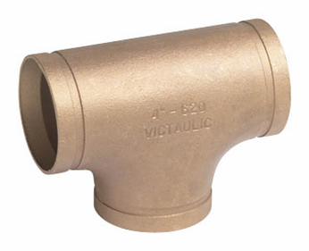 2-1/2" Grooved Wrot Copper Tee No. 620