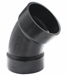 ABS DWV 4" 45D ELL LONG TURN HXH BLK