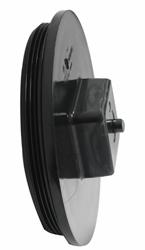 ABS DWV 6" C/O PLUG W/ ORING MPT BLK