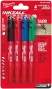 4PK COLORED FINE PT INKZALL MARKERS