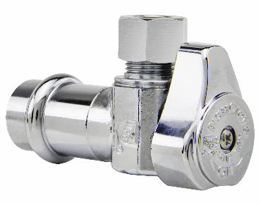 PRESS CONNECT ANG VLV 1/2 CP X 3/8 COMP QTR TURN