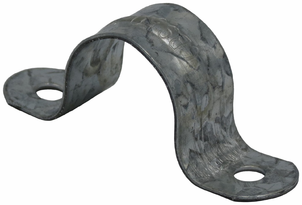 1 1/2   TINNED 2-HOLE PIPE STRAP   CB-50