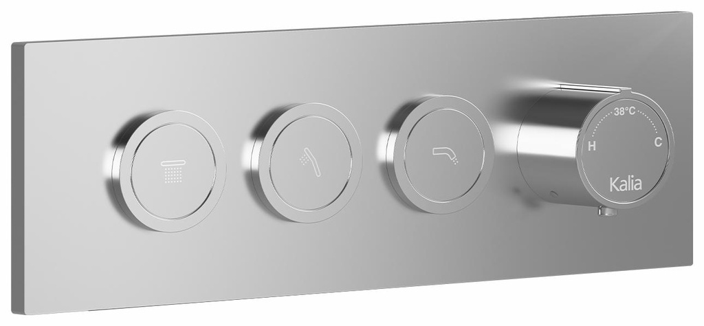 3-Way Thermostatic Valve Trim with Push Buttons