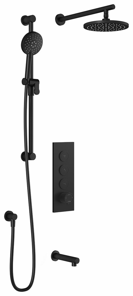 RoundOne TB3 Thermostatic Push-Button Shower System with Wall Arm (Less Valve)