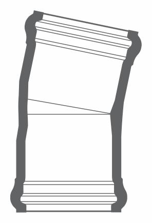 8"x11 1/4D PVC ELBOW CIOD DR18 BxB BLUE BRUTE