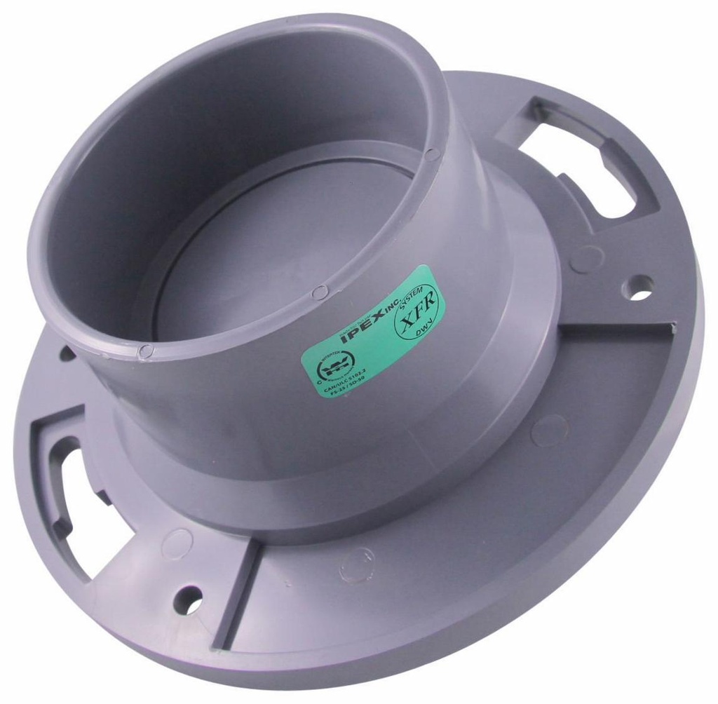 4"x3" PVC DWV CLOSET FLANGE W/ MLD TEST PLATE SYSTEM XFR