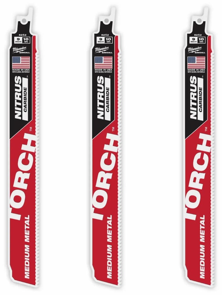 9" 10TPI NITRUS MEDIUM METAL 3PK