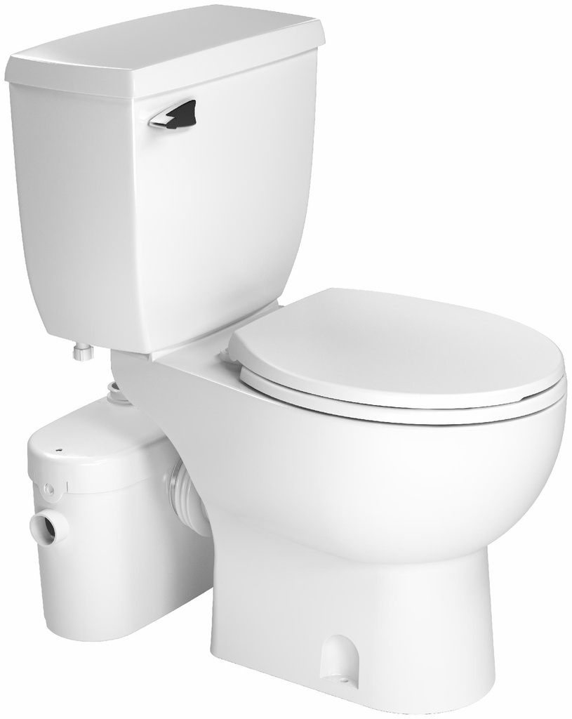 SaniAccess2 Round Toilet Combo with Macerating Pump for Half Bathroom Application