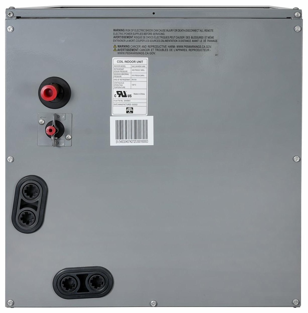 18,000BTU/h & 24,000BTU/h cased coil with TXV (17.5"W 21"D 18"H) - Cased A-coil (with TXV)