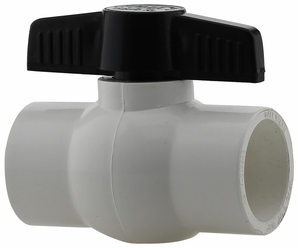 0929S-12 - '1-1/4" Slip PVC Ball Valve Epdm Seat - Epdm Stem O-Ring'