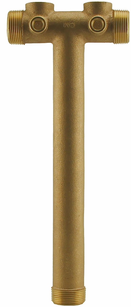 2-07TK-13-2NL - 'No Lead 1-1/4" x 13" Cntr-End Solid Brass Tank Tee'