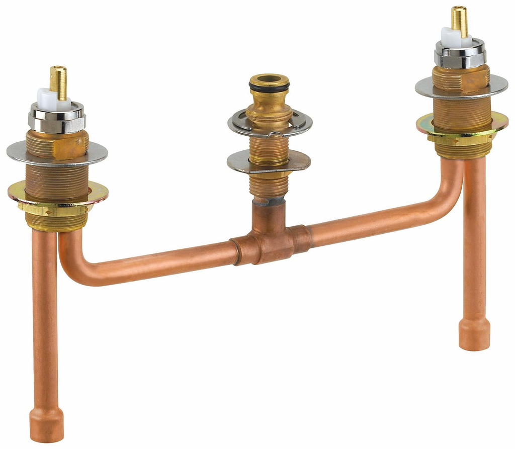 Fixed Rough-In for 3-Hole Roman Tub Faucet (Copper Connections)