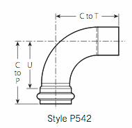 1" Vic-Press 90 Street Elbow 304 Stainless Style P542