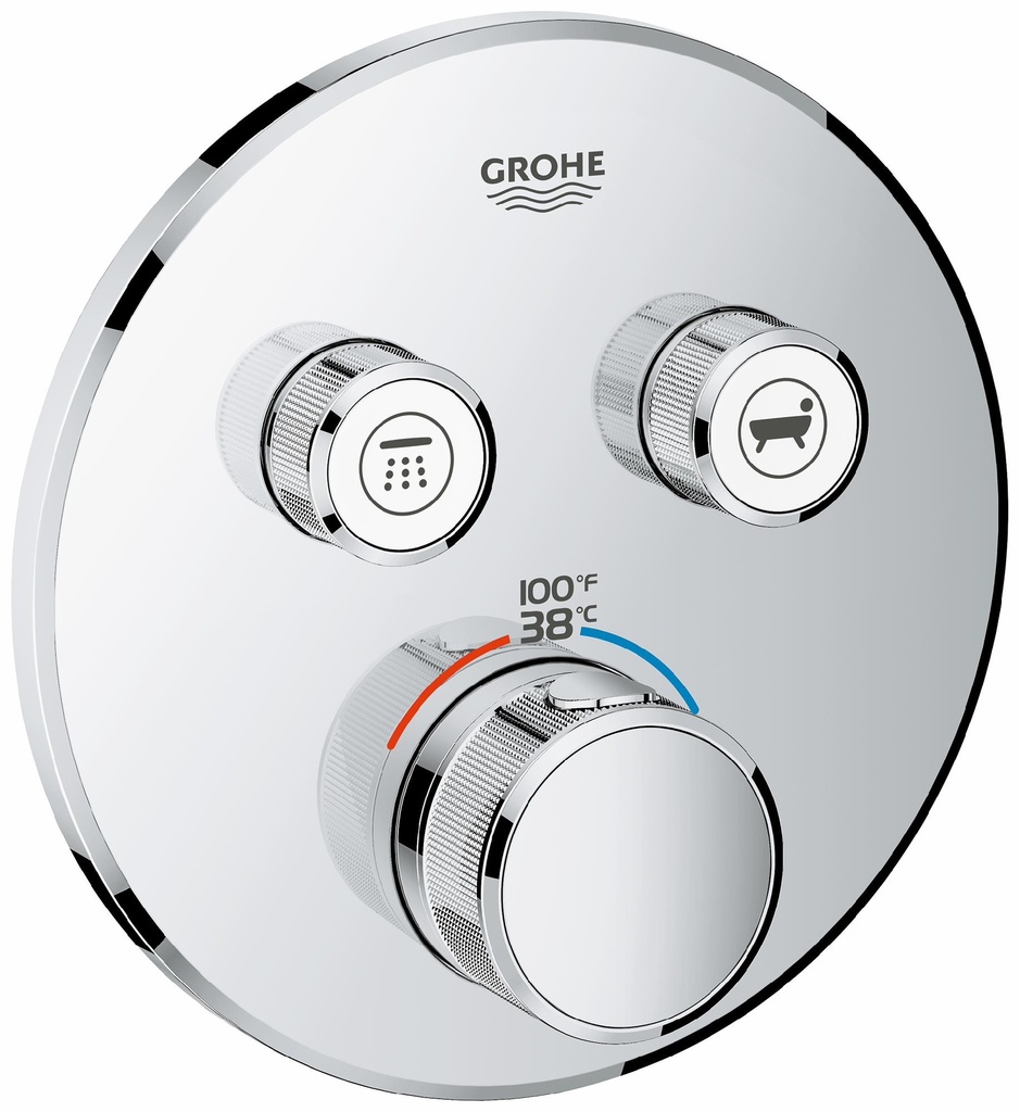 Grohtherm SmartControl Dual Function Thermostatic Valve Trim with Control Module