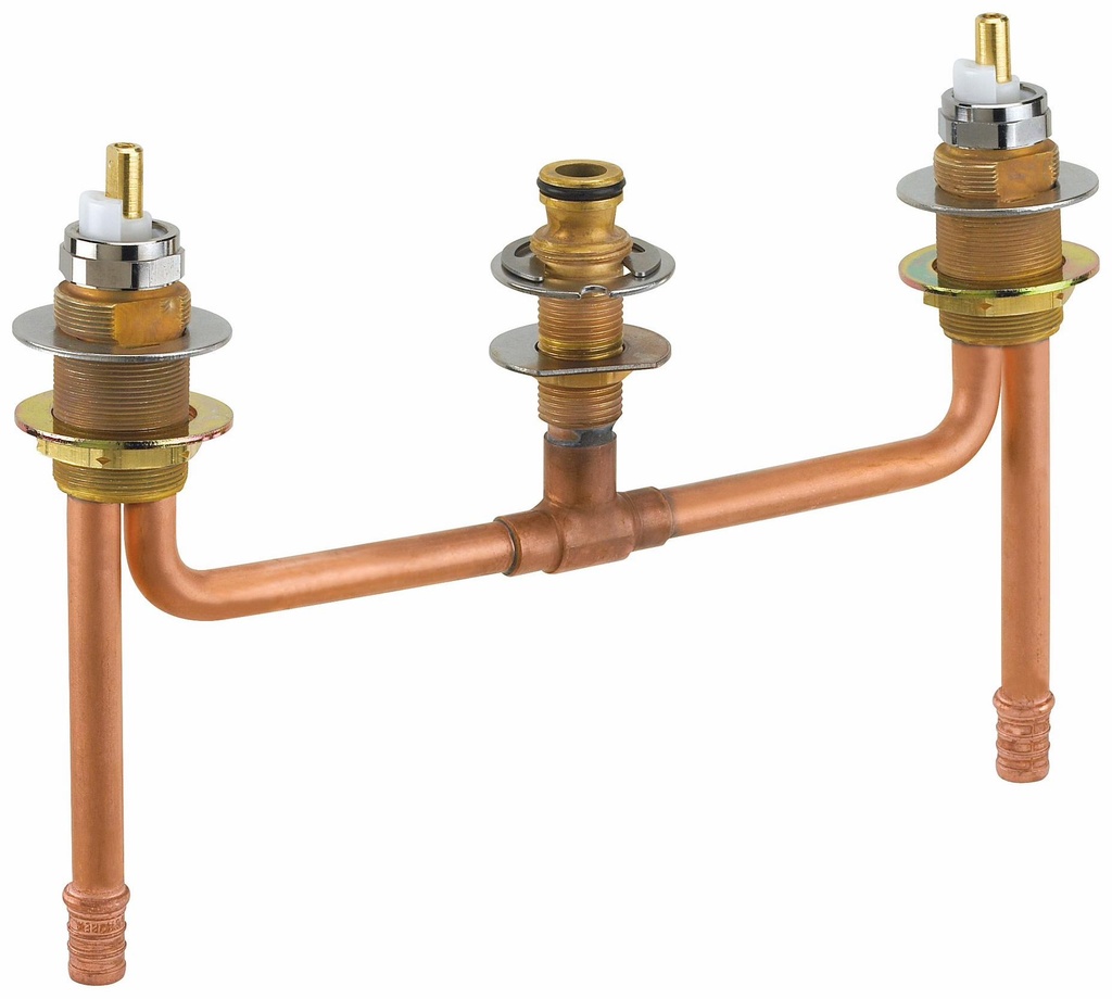 Fixed Rough-In for 3-Hole Roman Tub Faucet (Pex Connections)