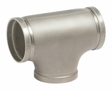 6" x 6" x 4" Grooved 304SS Stainless Steel Reducing Tee No. 425