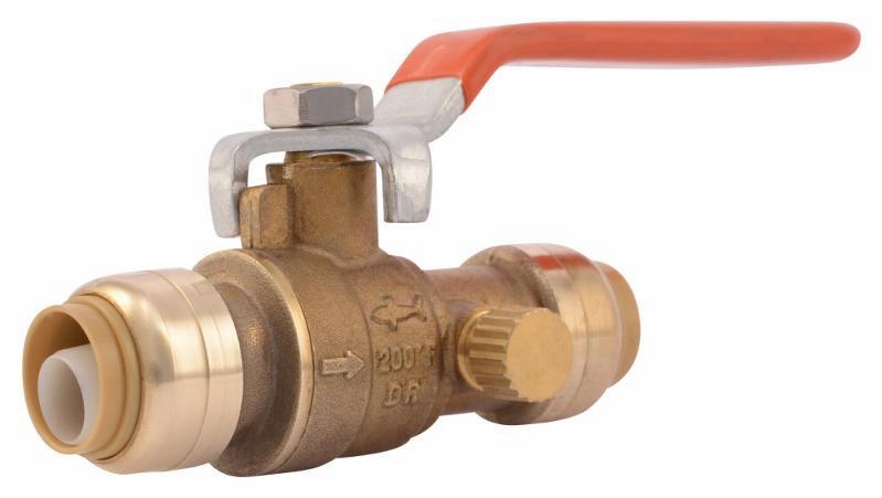 1 SHARK BITE BALL VALVE W/DRAIN